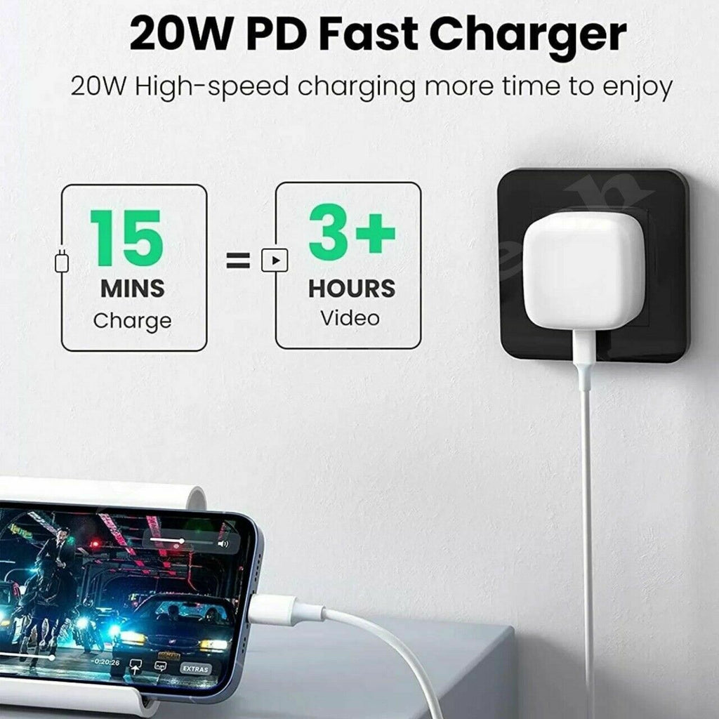 For I Phone 14 13 12 11 Pro Mini XR XS MAX Fast Charging USB-C PD Plug Charger Cable